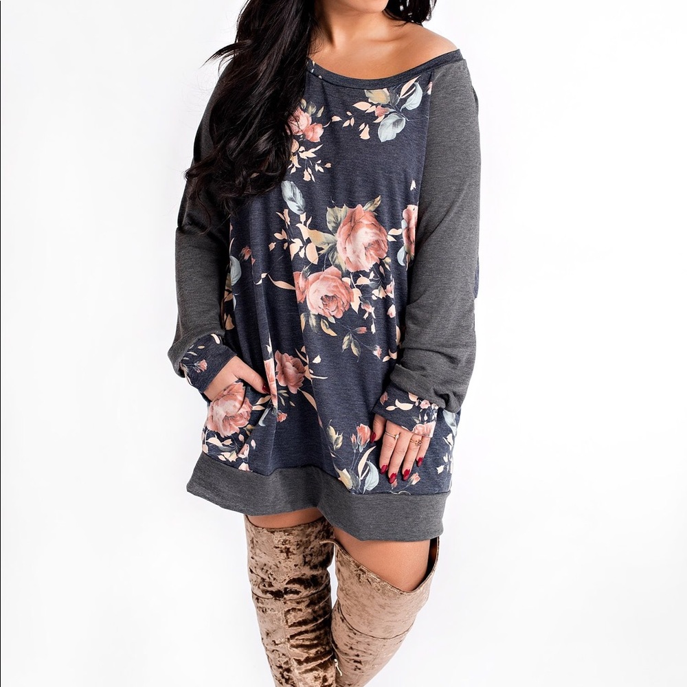 Floral tunic with pockets